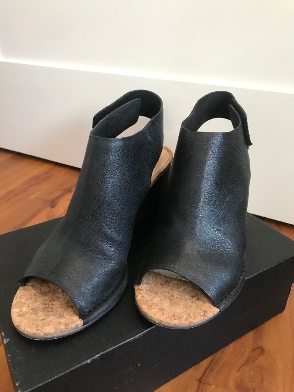 Clarks Black Leather Sandals
